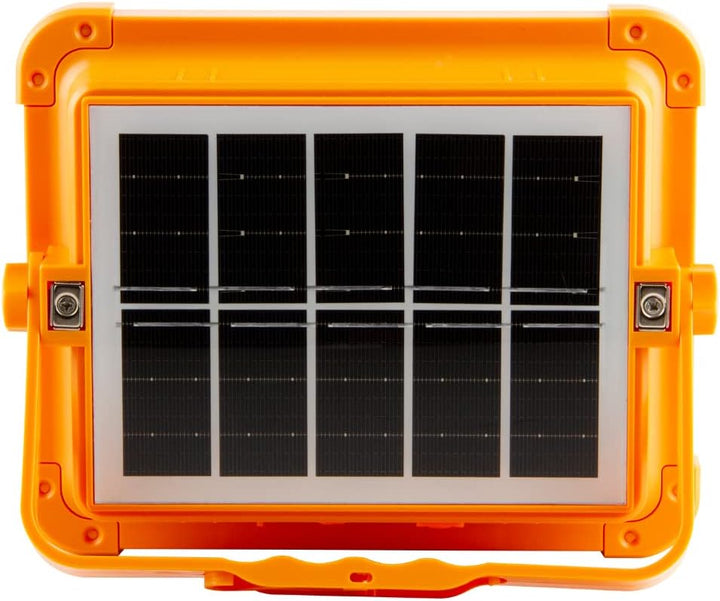 Jandei - 100 W Solar-LED-Strahler, tragbar. 5 Lichtmodi/336 LEDs. Mit Magnet und Halterung. USB/Sola