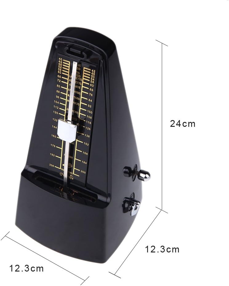 Mechanisches Metronom Pyramide mit Plexiglasdeckel, Pendel mit einem lauten, klaren Klick, Mit Glock
