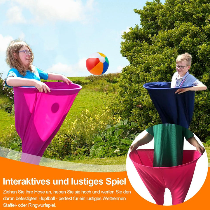 2 Stück Oma-Hosen-Terrassenspiel, Wurfspiel Outdoor, mit 4 × Hüpfbällen und 1 × Ballonpumpe, Jumbo-H
