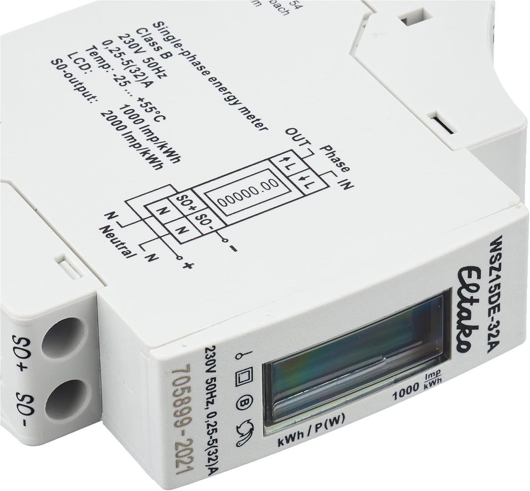 Eltako 28032615 WSZ15DE-32A Wechselstromzaehler digital 32A 1St, 230 V