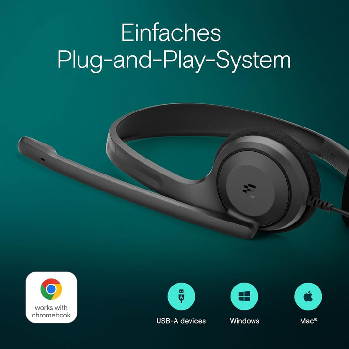 EPOS C1 Professionelles Business-Headset mit USB-A-Schnittstelle, Überlegenes Rauschunterdrückendes