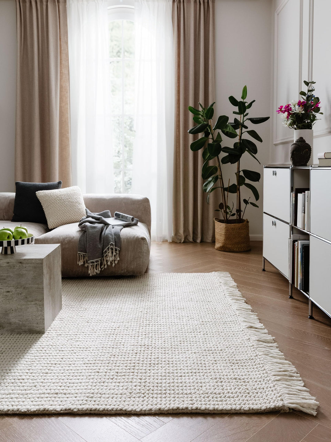 benuta Pure Wollteppich Velma - Wolle handgewebt - Rechteckig & im Style:  Geometrisch, Zickzack, Bo