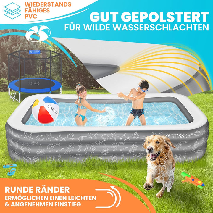 KESSER® Aufblasbarer Pool Familienpool für Kinder und Erwachsene Gartenschwimmbad Familienschwimmbad