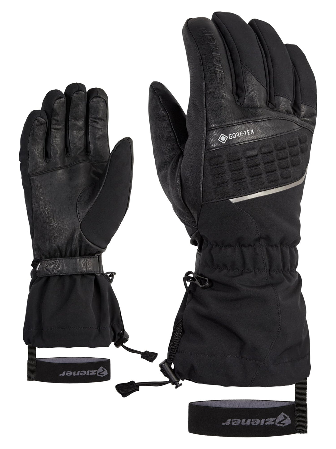 Ziener Herren Gastil Ski-Handschuhe/Wintersport | Gore-Tex, Lange Stulpe, PFC frei 7.5 Schwarz, 7.5
