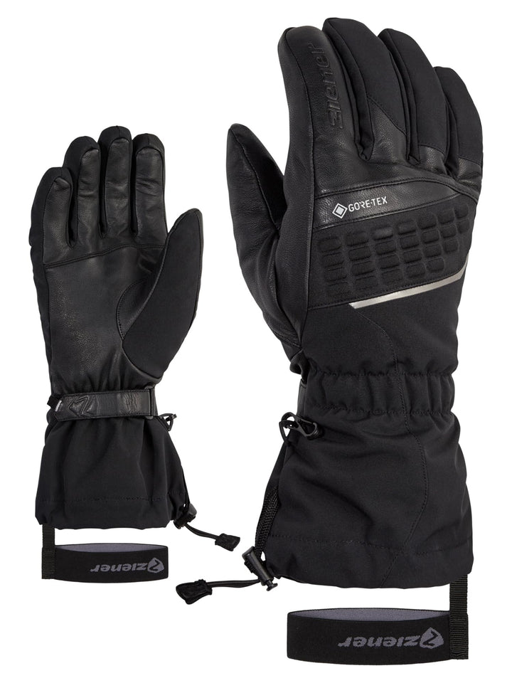 Ziener Herren Gastil Ski-Handschuhe/Wintersport | Gore-Tex, Lange Stulpe, PFC frei 7.5 Schwarz, 7.5