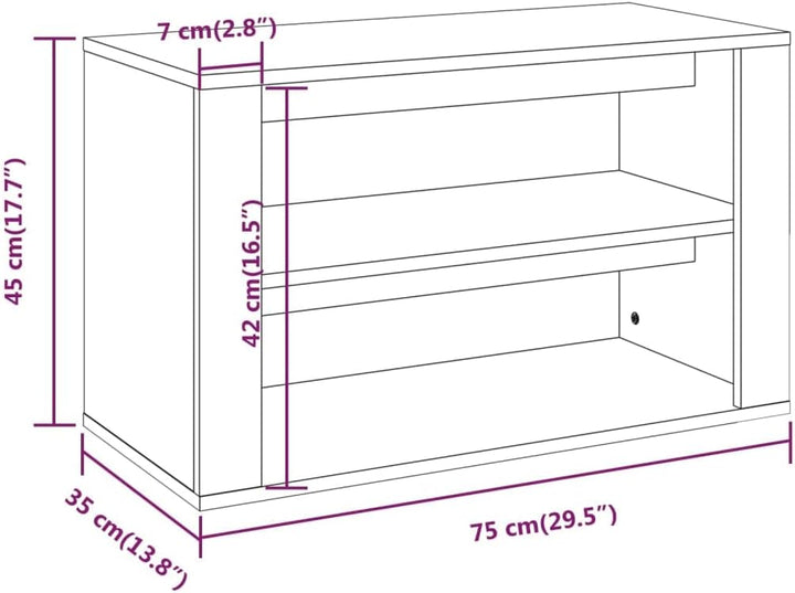 FIRBNUS Schuhregal Räuchereiche 75x35x45 cm Holzwerkstoff Schuhorganizer Schuhaufbewahrung Schuhschr