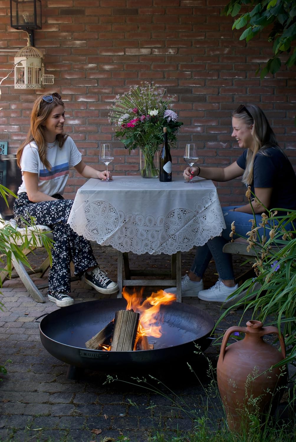 Moodz Feuerschale 80cm - Feuerschalen für den Garten - Feuerstelle Outdoor &amp; Feuertonne - Feuerschal