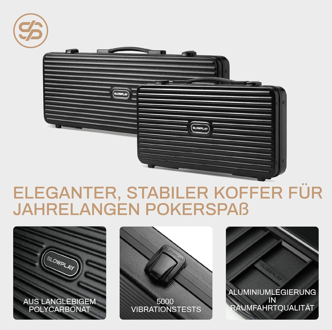 SLOWPLAY Nash 14g Ton Pokerchips-Set für Texas Hold’em, 300 STK [ohne Werte] Verfügt über einen hoch