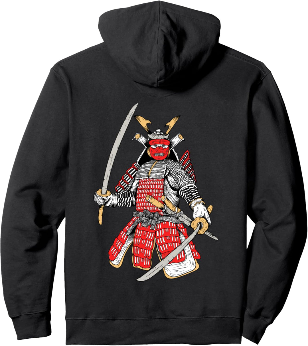 Ästhetische Samurai Bushido Dämon Oni Maske Otaku Harajuku Pullover Hoodie