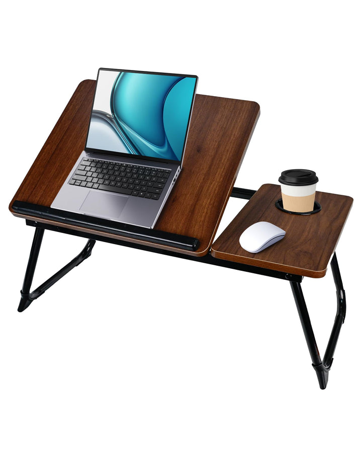 betttisch und laptoptisch 55,5x32x25cm - Frühstückstablett mit Leseablage und 5 verstellbaren Winkel