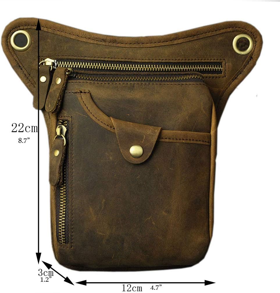 Leder Taille Pack Drop Leg Bag für Herren Damen Gürtel Bauchtasche Mehrzweck Motorrad Fahrrad Outdoo