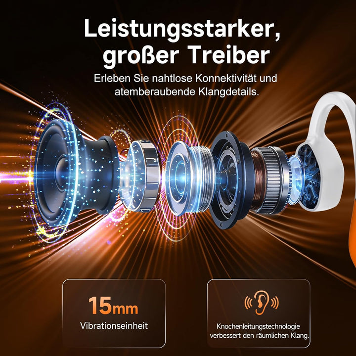 esonstyle Knochenschall Kopfhörer Bluetooth 6.0, IPX7 wasserdichte | Bone Conduction Headphones mit