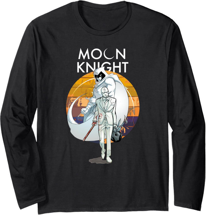 Marvel Moon Knight Marc Spector Comic Book Langarmshirt