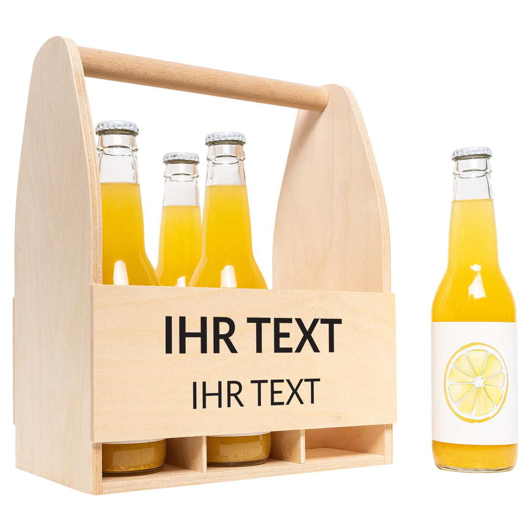 Creative Deco Flaschenträger Holz für 6 Bierflaschen | Personalisierte Geschenke Wunschtext Individu