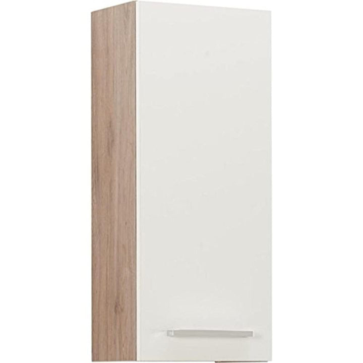 Pelipal Badezimmer Hängeschrank Quickset 380 in Weiss Glanz/Sanremo Eiche Terra, 30 cm breit | Bad W