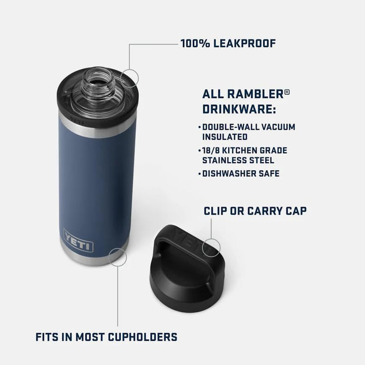 YETI Rambler Trinkflasche 18 oz (532 ml) King Crab – Edelstahl Trinkflasche, Wasserflasche Sport mit