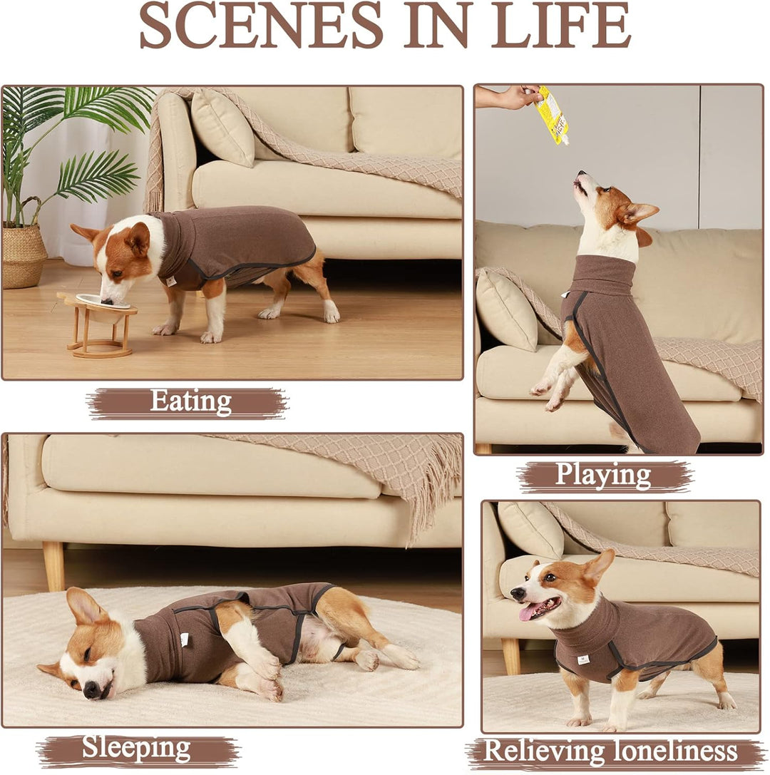 Hundepullover, Fleece Hundemantel, Warmer und Leichter Pulli für Kleine Mittelgrosse Grosse Hunde, W