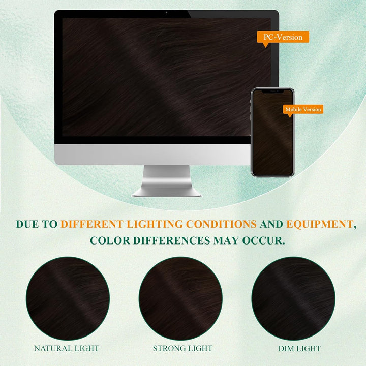Easyouth Invisible Secret Wire Extensions Echthaar Dunkelbraun Extensions Echthaar mit Draht Dunkels