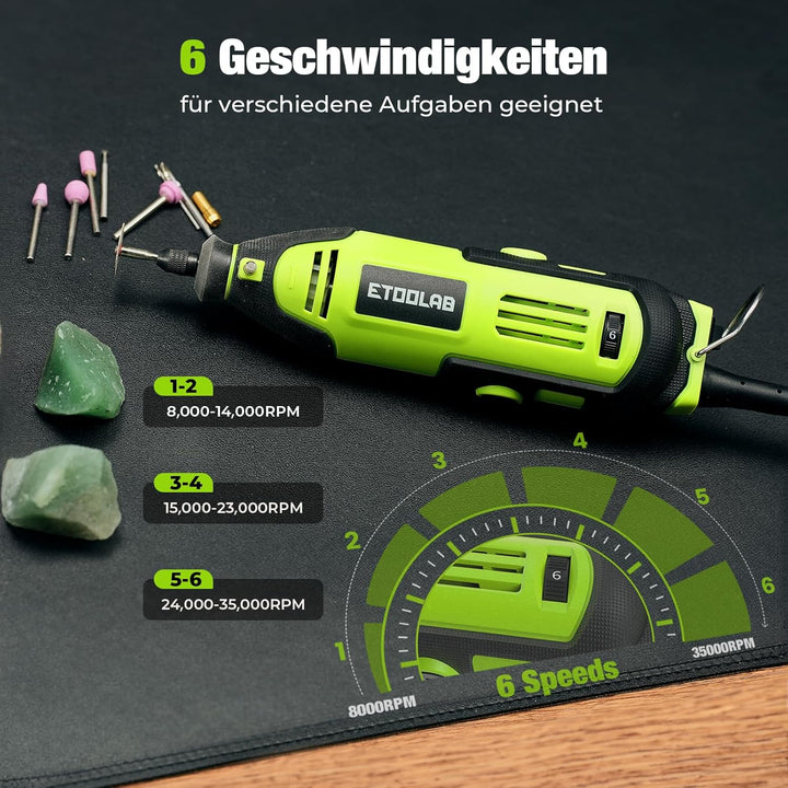 Multifunktionswerkzeug 200W, ETOOLAB [Professional] Rotationswerkzeug, Echte 10000-35000 U/min, Dreh