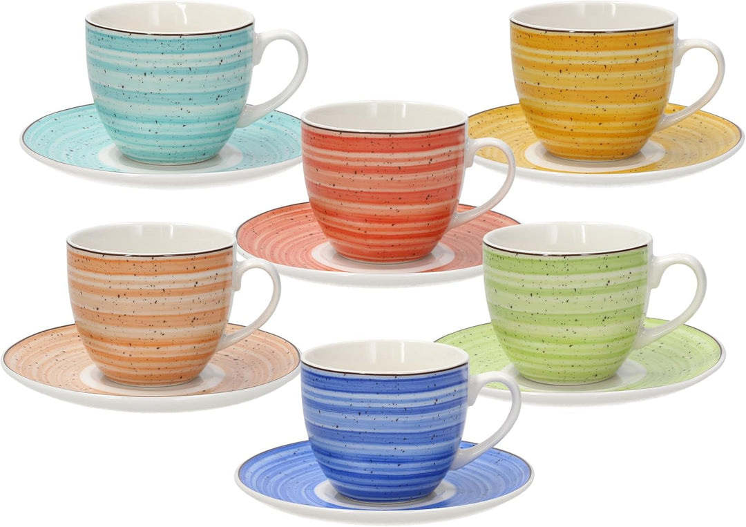 SET 6 TEA CUP & SAUCER KALEIDO