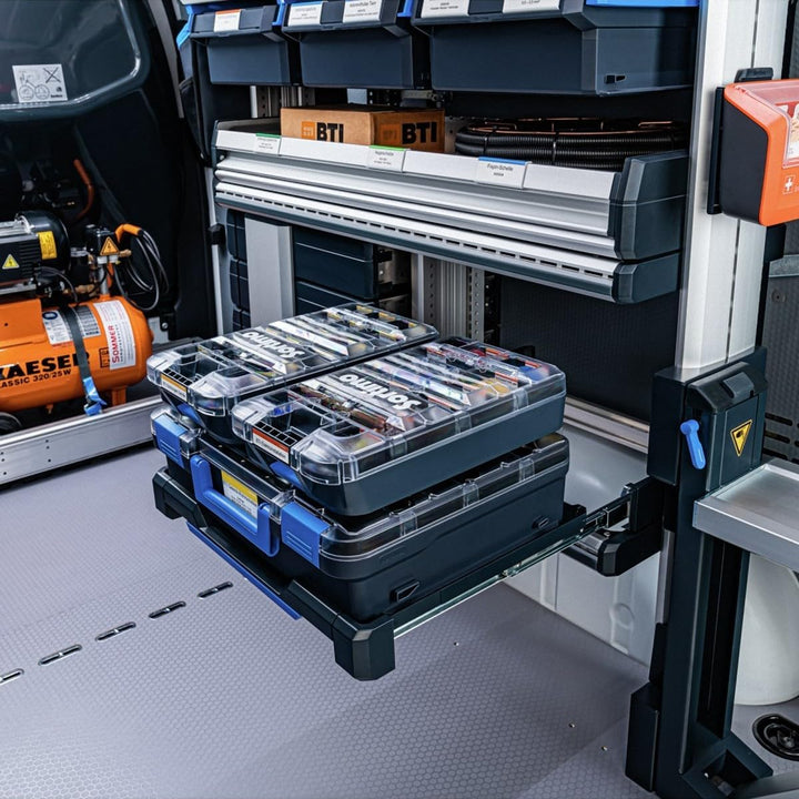 Sortimentskasten transparent mit Klappgriff | Bosch Sortimo T-BOXX 320 inkl. Insetbox T2 | Sortierbo