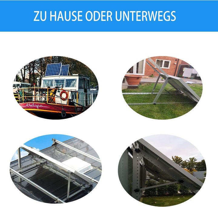 Solarmodul Halterung 1040mm Breit for 2 PV 250-380W, Halterungen 2,5 mm Dicke, ALU Befestigung Solar