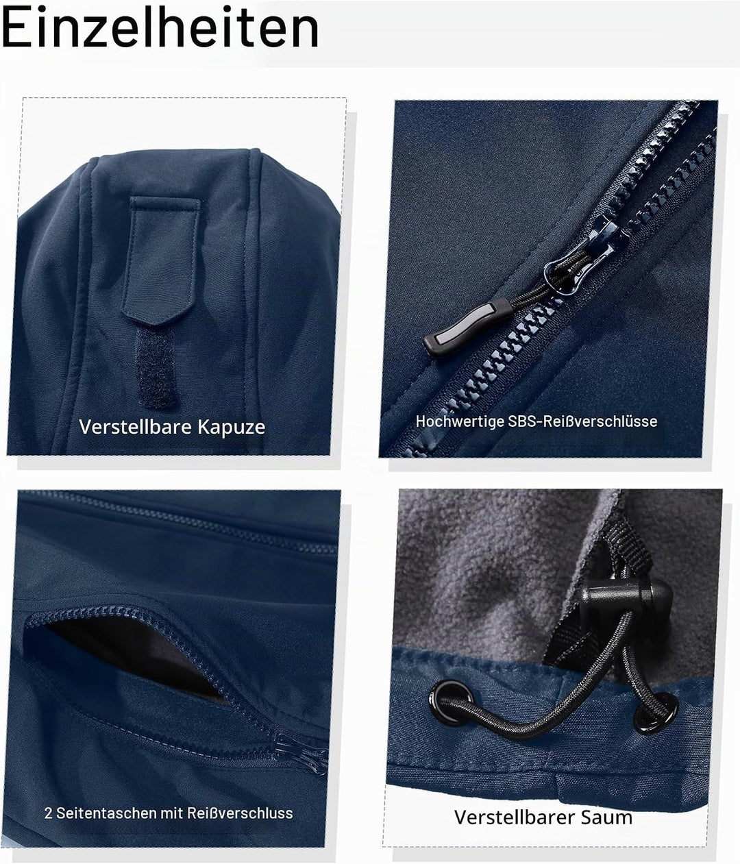 Outdoor Ventures Damen Softshelljacke Kurze Gefütterte Funktionsjacke Wasserdichte Übergangsjacke mi