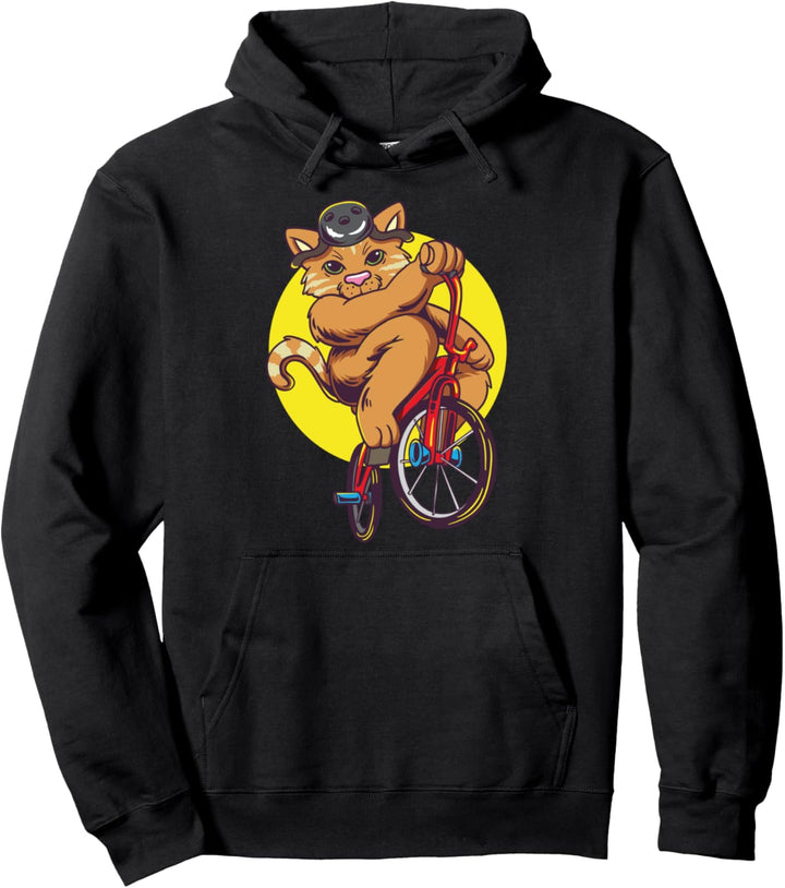 süsse Katze, die ein BMX-Fahrrad fährt geschenk Pullover Hoodie