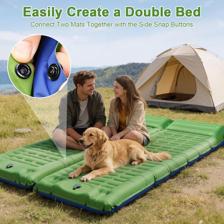 JATEKA Isomatte Camping, 12CM Aufblasbare Isomatte Mit Integrierter Fusspumpe, Outdoor Camping Luftm