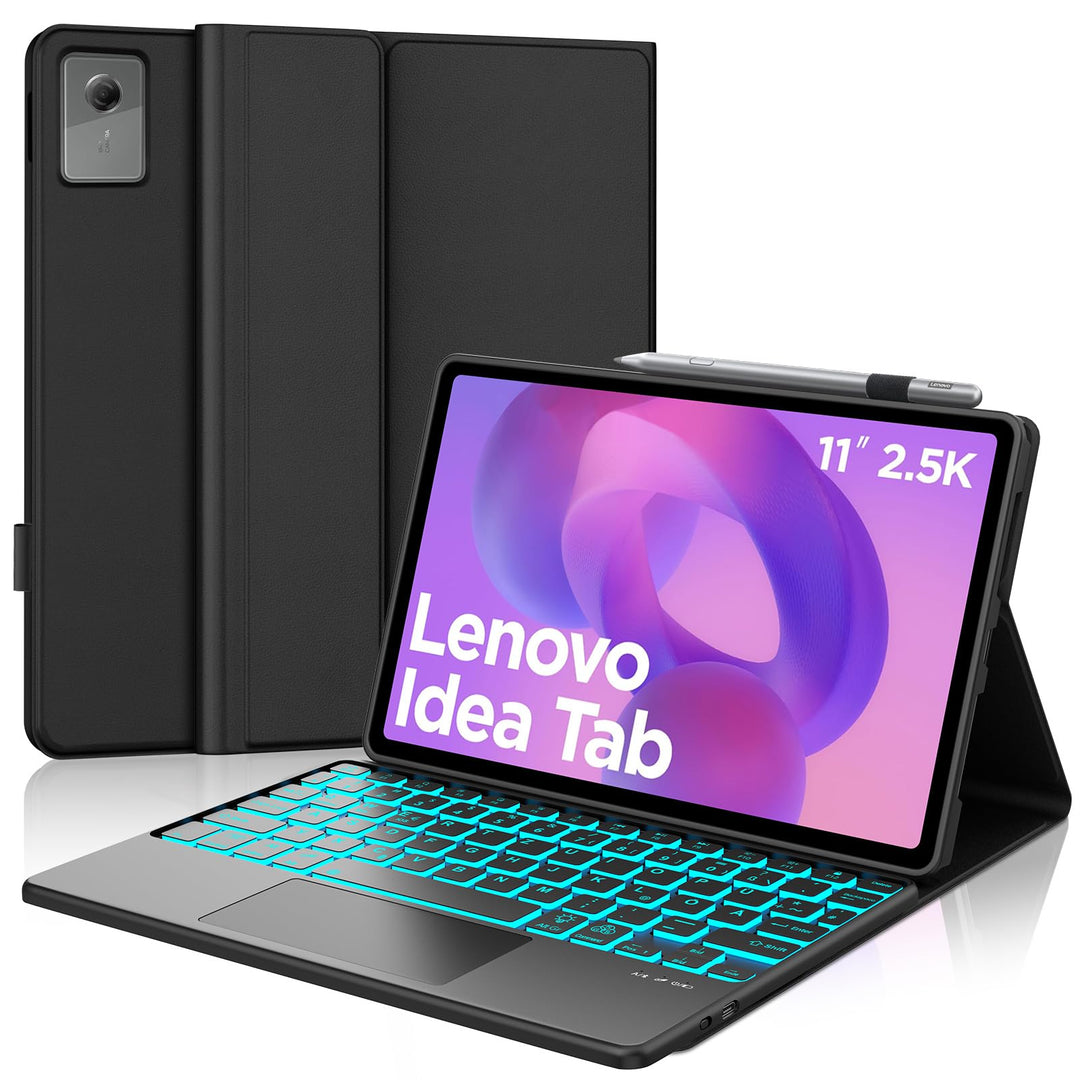 Tastatur Hülle für Lenovo Idea Tab 11 Zoll 2025/K11 Gen 2, Mit kabelloser Bluetooth-Tastatur mit bel