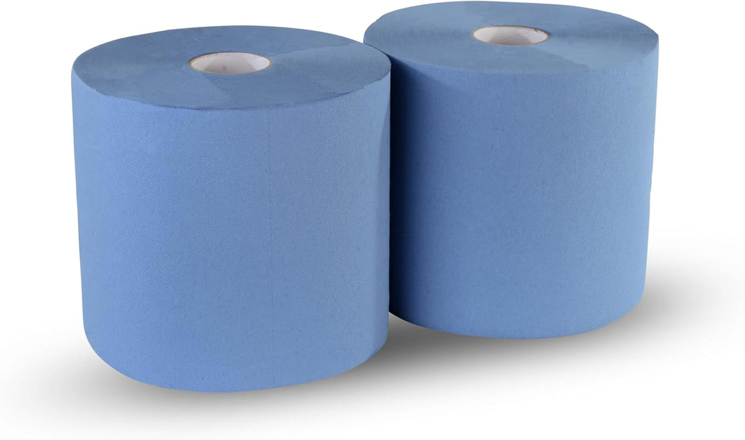 Funny Putzpapierrollen, 3 lagig, recycling blau, 26 cm, 500 Blatt, 1er Pack (1 x 2 Stück) Single, Si