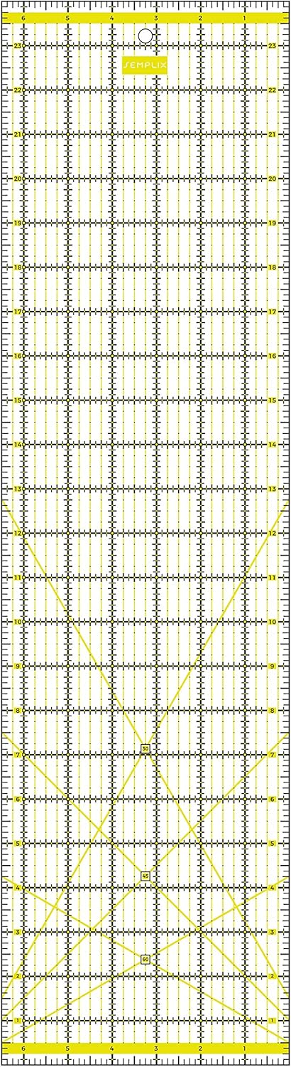 SEMPLIX Patchwork Lineal Set Inch (6x6 inch, 12x6 inch, 24x6,5 inch, 12,5x12,5 inch) (gelb)