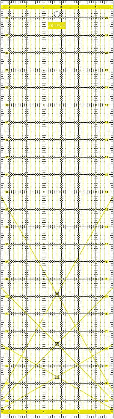 SEMPLIX Patchwork Lineal Set Inch (6x6 inch, 12x6 inch, 24x6,5 inch, 12,5x12,5 inch) (gelb)