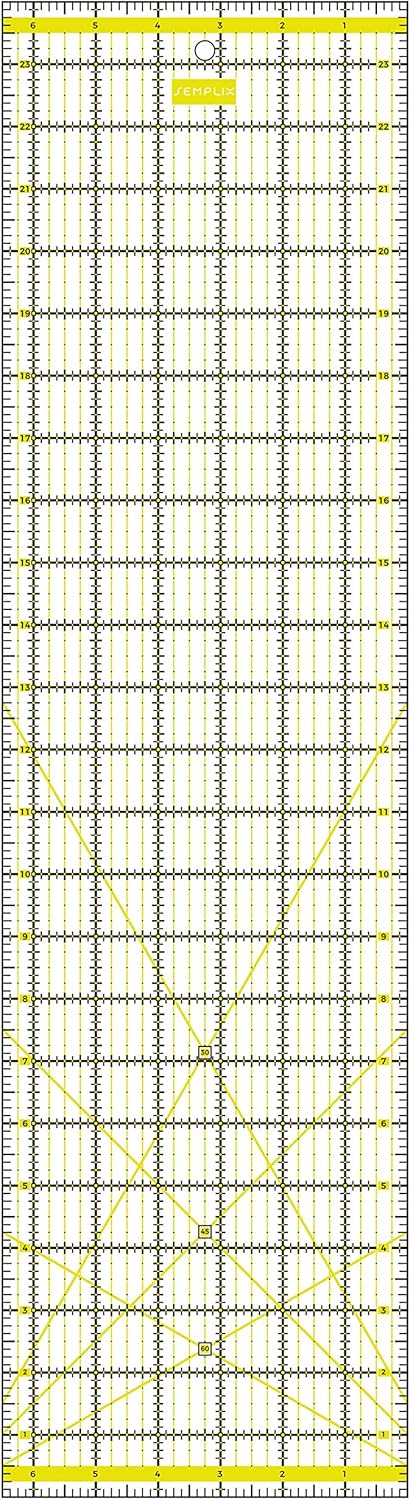 SEMPLIX Patchwork Lineal Set Inch (6x6 inch, 12x6 inch, 24x6,5 inch, 12,5x12,5 inch) (gelb)