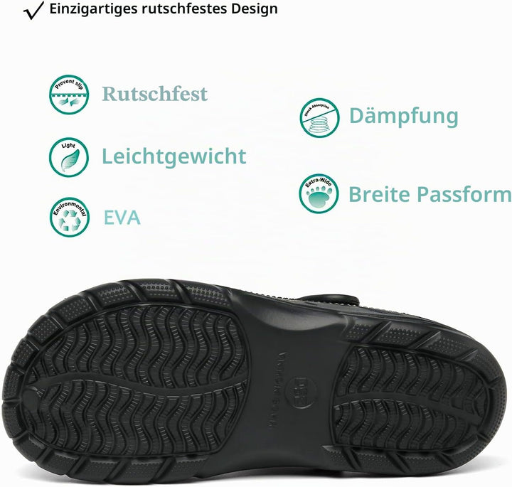 Unisex Clogs Pantoletten Sommer Hausschuhe Strand Sandalen Gartenschuhe mit Fussbett aus Weichem 36/