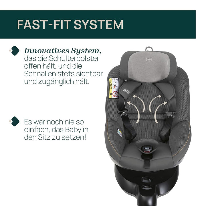 Chicco Seat105 I-Size, Autositz nach ECE R129/03, 360° drehbar, 6 Positionen, schneller und einfache