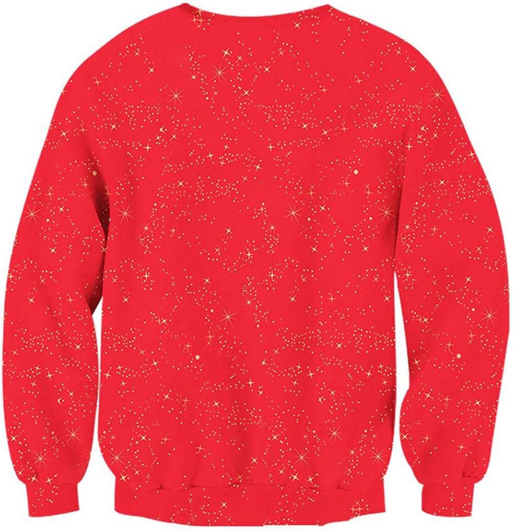 Freshhoodies Unsiex Weihnachten Pullover Lustige 3D Gedruckt Langarm Weihnachten Jumper Weihnachtspu