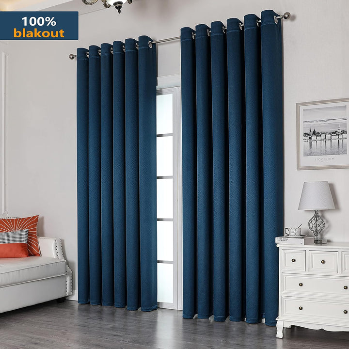 Krismile Total Blackout Curtains – Thermal Insulated Soundproof & Noise Reducing, Thick Long Lined C