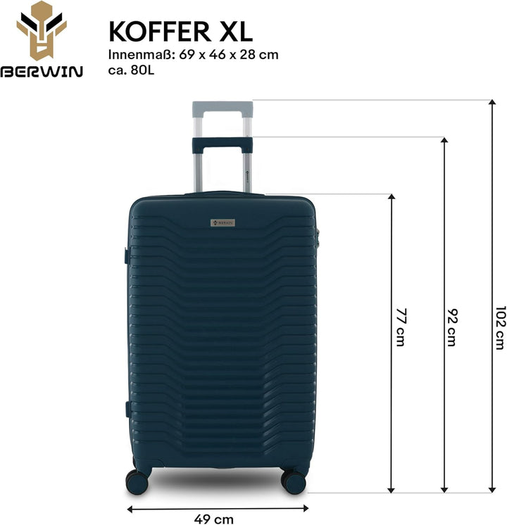 Berwin Reisekoffer aus Polypropylen (PP) Hartschalenkoffer Trolley Koffer Suitcase Luggage Modell Ca