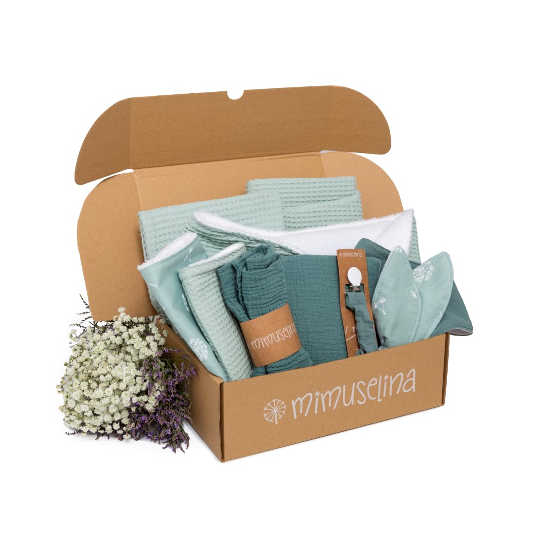 MIMUSELINA Pack Neugeborenen Geschenk | Baby Geschenk Mädchen oder Junge | Babygeschenke zur Geburt