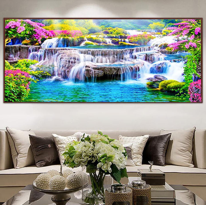 Instarry 5D Diamant Painting Bilder Full Gross Landschaftsmalerei Home Decoration 100x40 cm Wasserfä