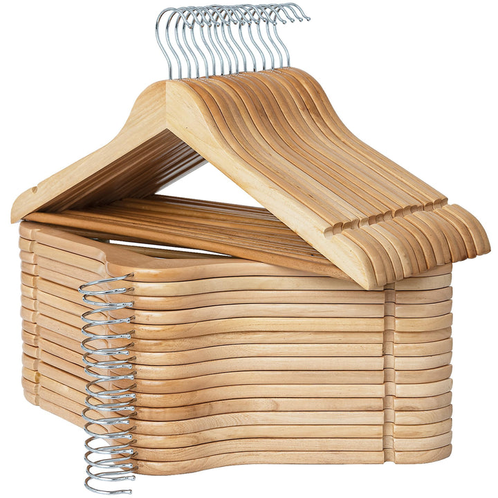 StorageWorks Kleiderbügel, 30er-Pack, natürlicher Kleiderbügel aus Holz, stabile BadeanzugKleiderbüg