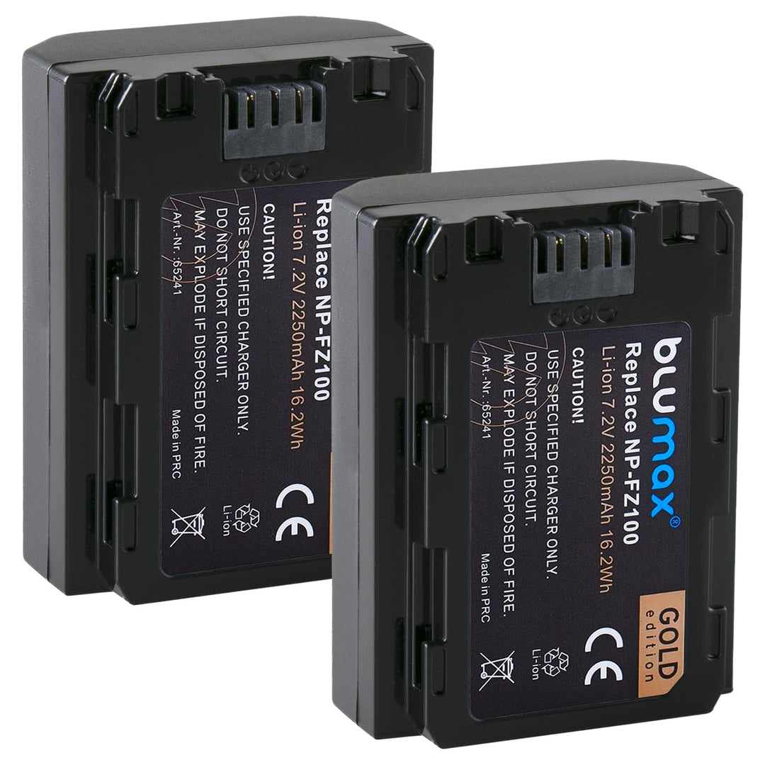 2X Blumax Akku ersetzt Sony NP-FZ100-2250mAh - für Sony Alpha FX30-7 IV 7c 7RIV 7RV 7RIII ZV-E1 ILCE