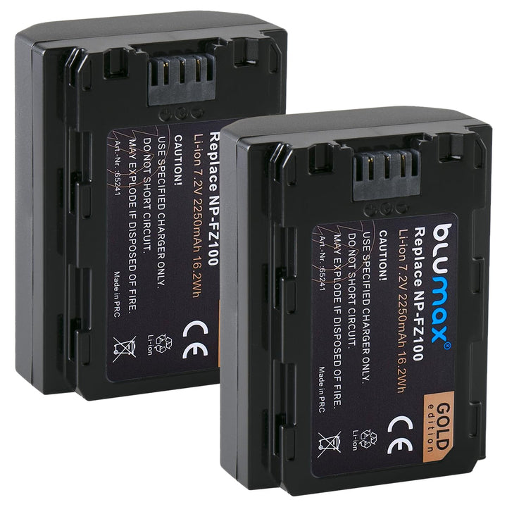 2X Blumax Akku ersetzt Sony NP-FZ100-2250mAh - für Sony Alpha FX30-7 IV 7c 7RIV 7RV 7RIII ZV-E1 ILCE