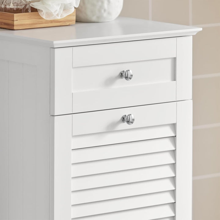 SoBuy BZR73-W Wäscheschrank mit ausklappbarem Wäschesäcken Wäschesack Wäschetruhe Wäschesammler Wäsc