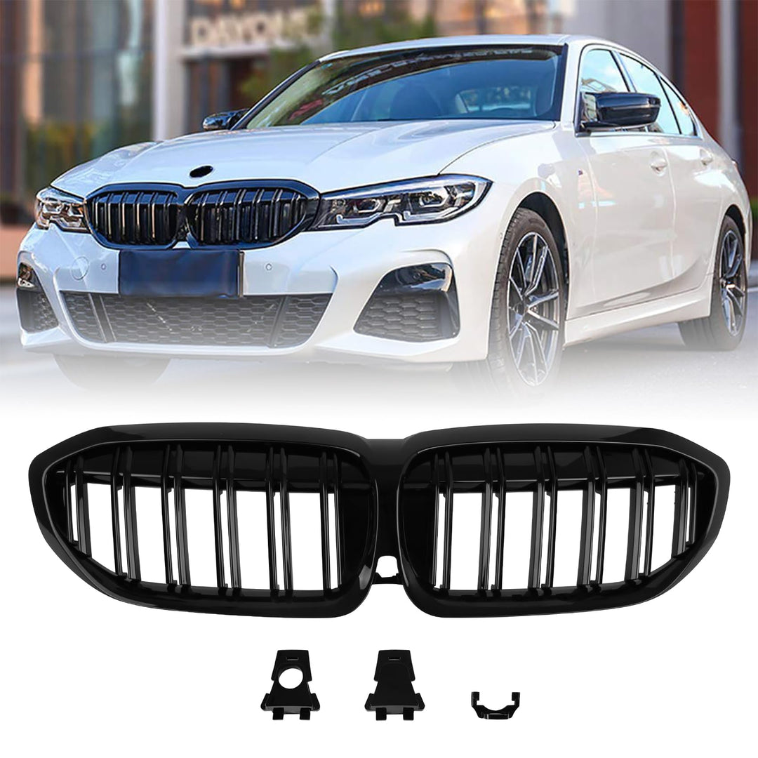 DOCAS Kühlergrill für 3er G20 G21 2019-2022 Nieren Doppelsteg Sport Glanz Schwarz 3er G20 G21 2019-2