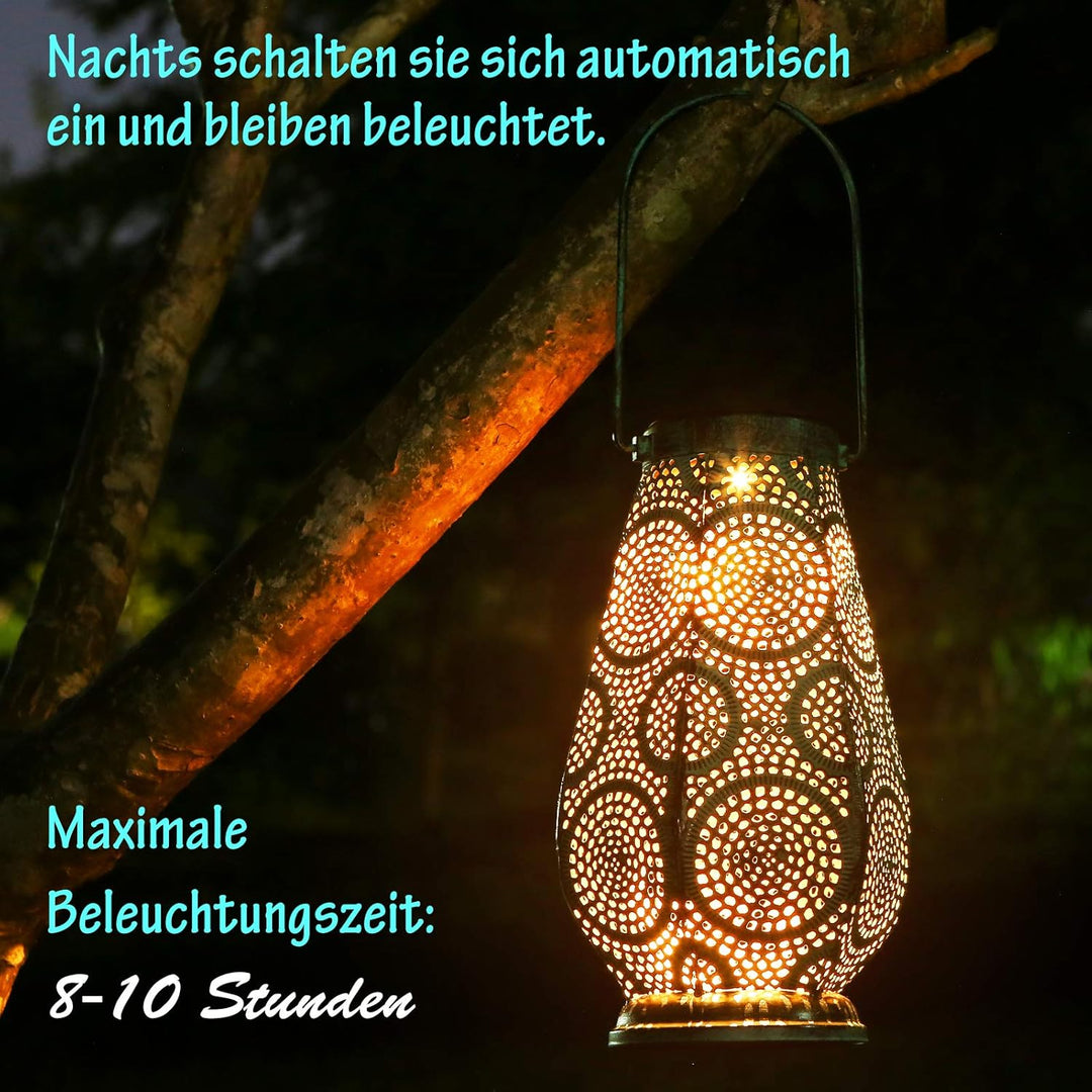 JOYCREATOR LED Solarlaterne für Aussen Gross, Metall Solarlampen für Aussen Hängend, Solar Laterne m