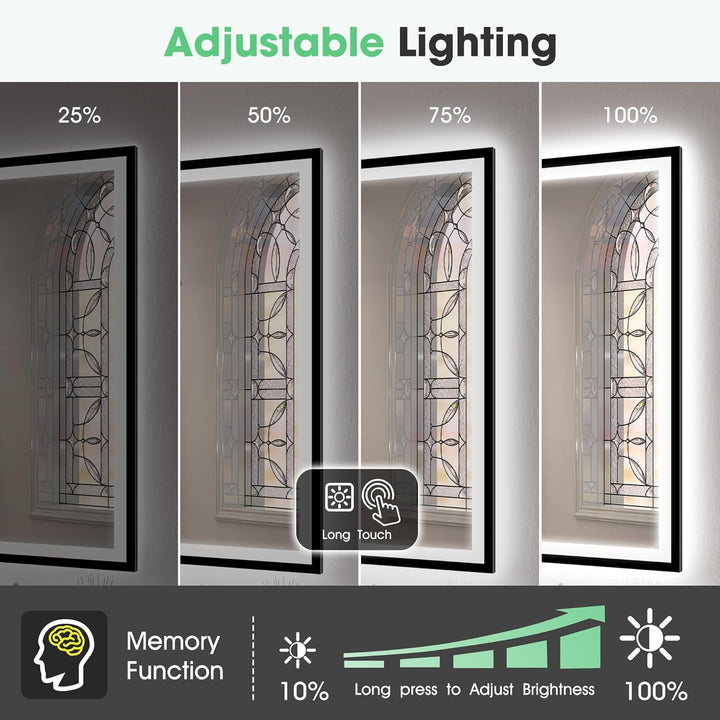 S'bagno Bluetooth-Badezimmer-Spiegel-mit-Beleuchtung 1000x700mm, Badspiegel mit Beleuchtung mit Schw