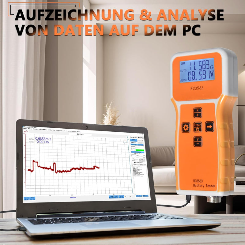 Batterie Innenwiderstandsmessgerät, Batteriespannungs Innenwiderstandsmessgerät 1uΩ~200Ω/0~±100VDC,