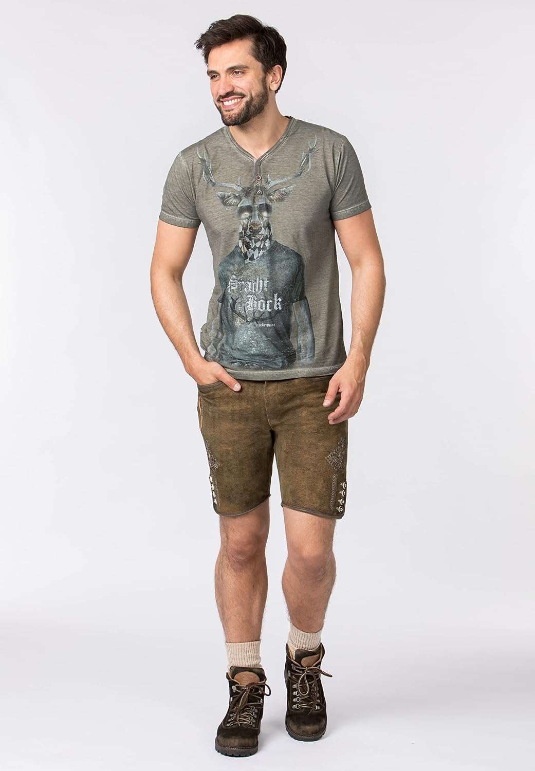 Stockerpoint Herren Prachtbock T-Shirt 3XL Stein, 3XL Stein